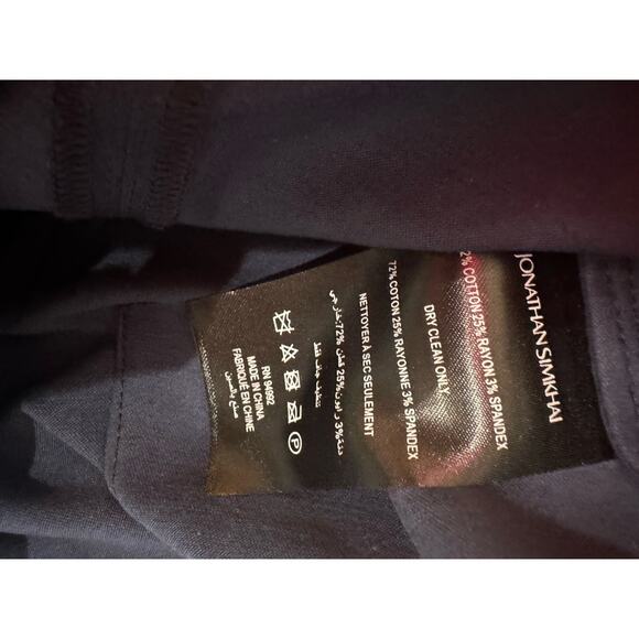 Jonathan Simkhai Chase Front Slit Pants in Midnight size 6/ small - Picture 9 of 14